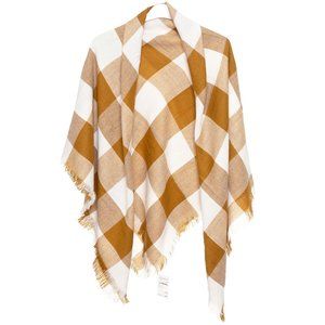 NWT Madewell Antique Gold Buffalo Check Blanket Scarf or Shawl Size OS